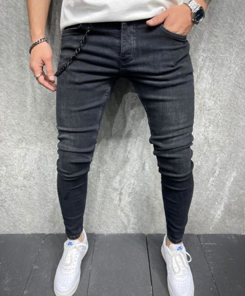 Jean Skinny Noir Homme Mode Urbaine Pas Cher