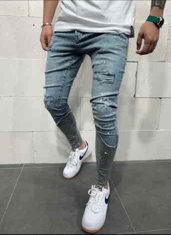 jeans skinny destroy bleu homme