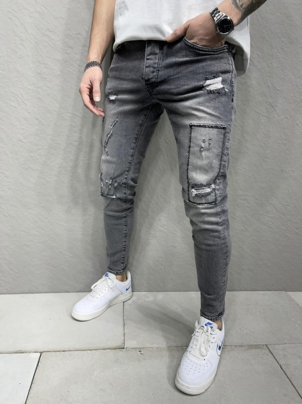 Jean skinny délavé - jeans skinny noir - Mode urbaine 6859