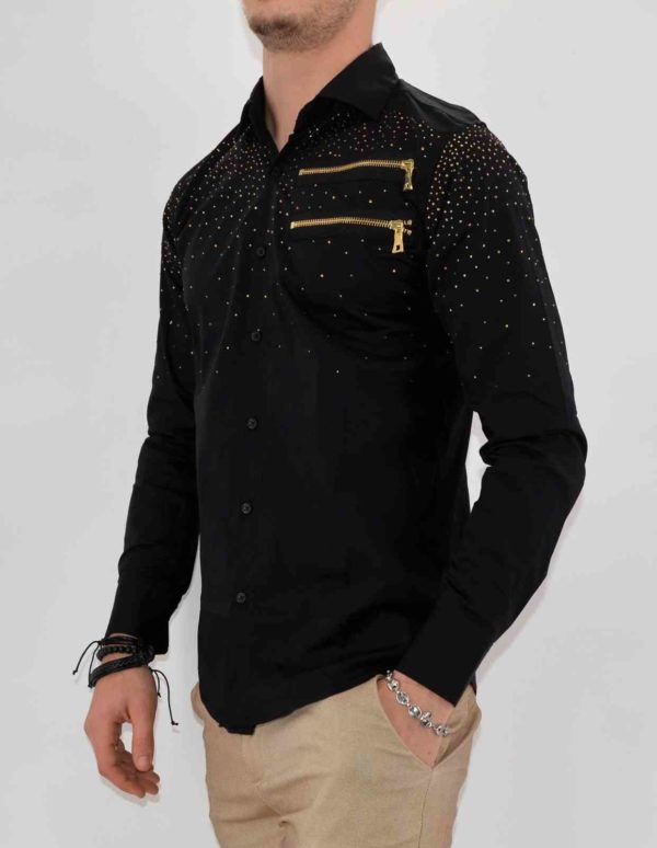CHEMISE NOIRe STRASS HOMME