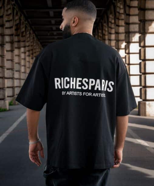 t-shirt riches paris noir f3020 artists