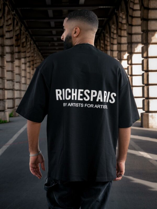 t-shirt riches paris noir f3020 artists