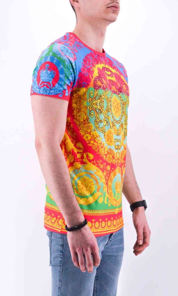 TEE SHIRT MULTI-COULEURS STYLE BAROQUE HOMME - MODE URBAINE