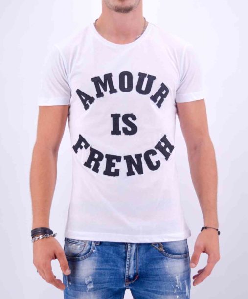 Amour is french - t shirt amour is french blanc - Mode urbaine AD-18 B-N