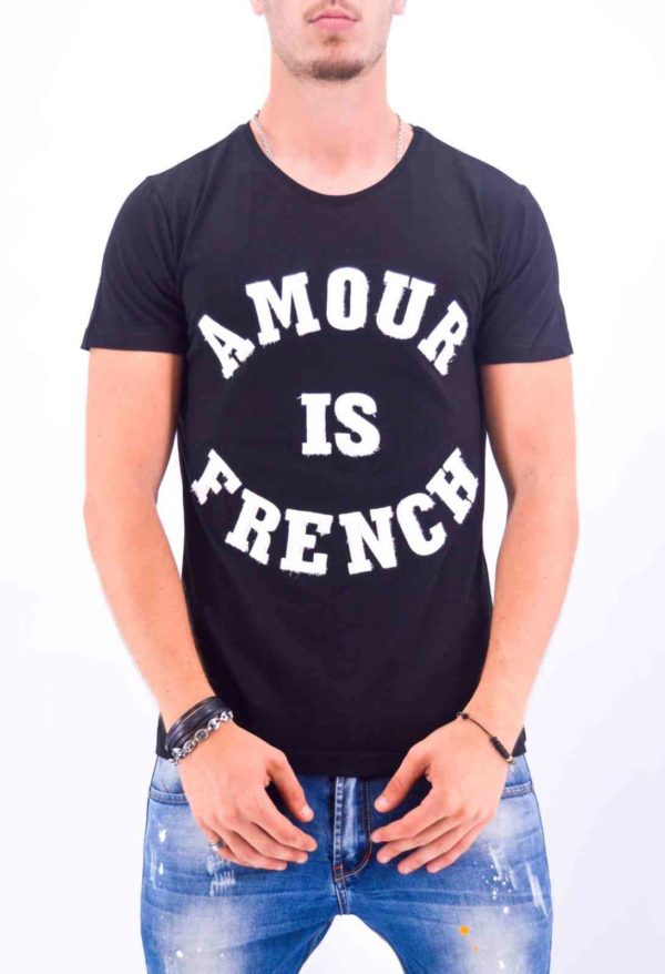 T SHIRT AMOUR IS FRENCH NOIR HOMME - Mode Urbaine