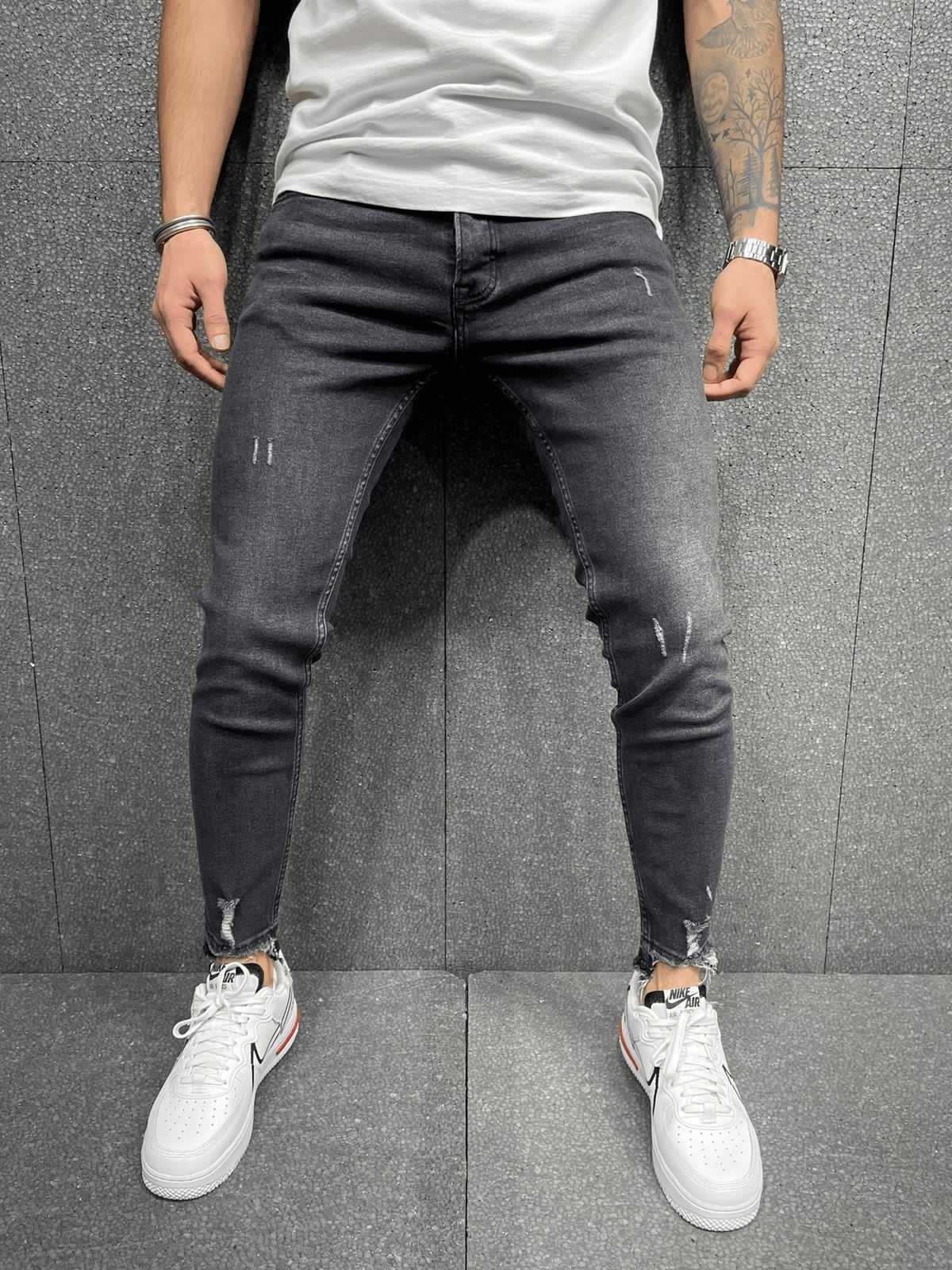 Nos jeans : Jean slim noir destroy homme | Mode Urbaine