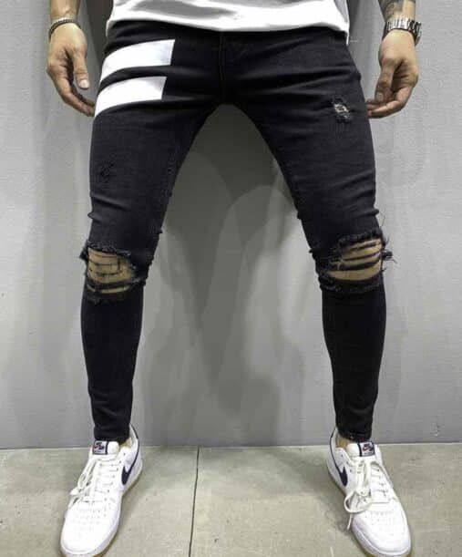 Jeans slim noir destroy – Mode Urbaine b5220