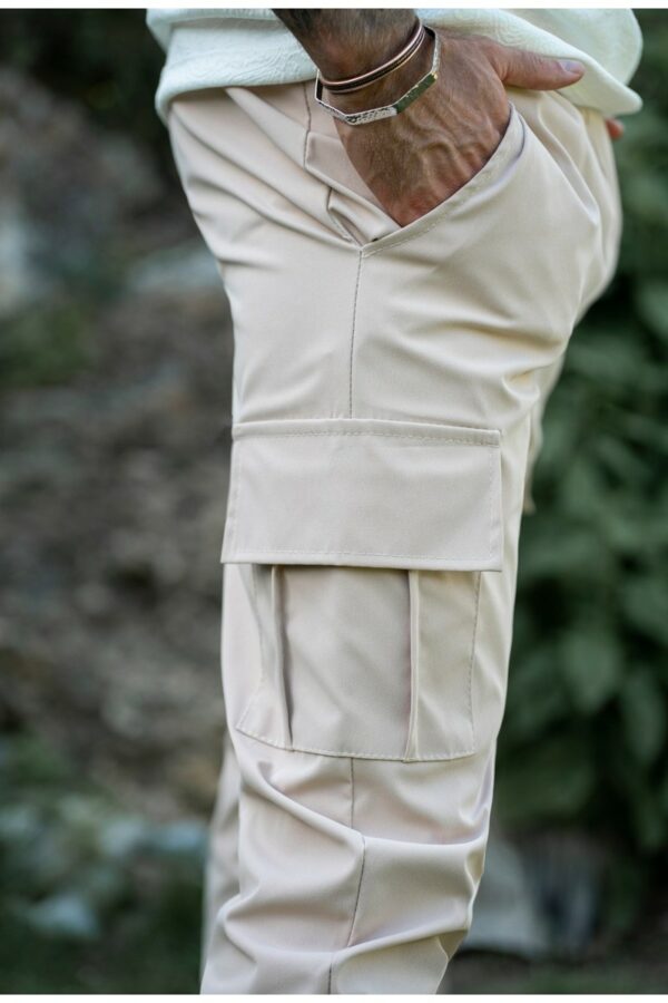 Jogger pants beige | Pantalon cargo 60053 | Mode urbaine
