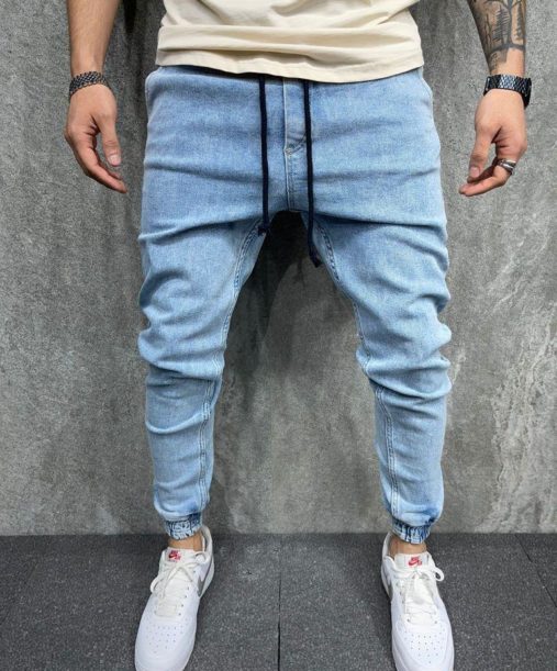 pantalon cargo en jean bleu - Mode urbaine