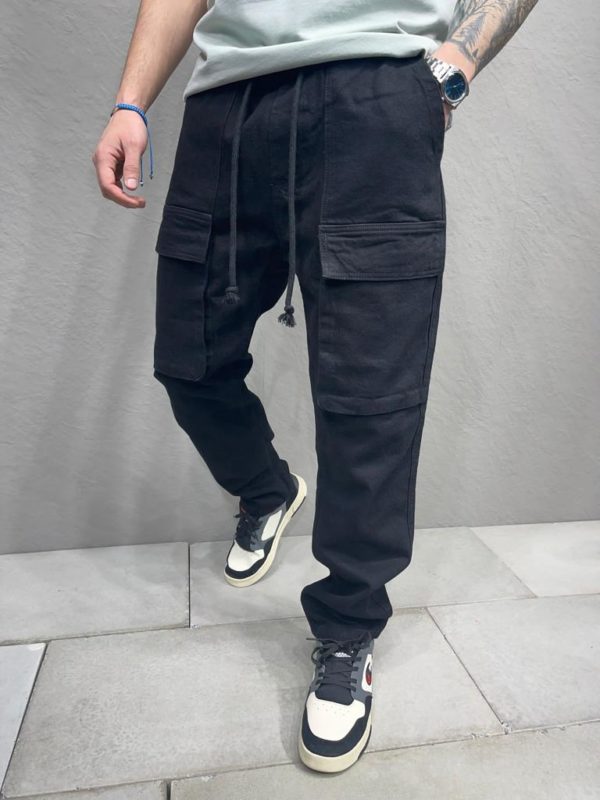 Pantalon cargo | Jean cargo noir | Mode urbaine