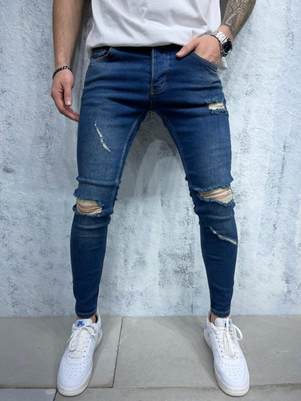 Jeans skinny bleu destroy homme | Mode Urbaine B6769