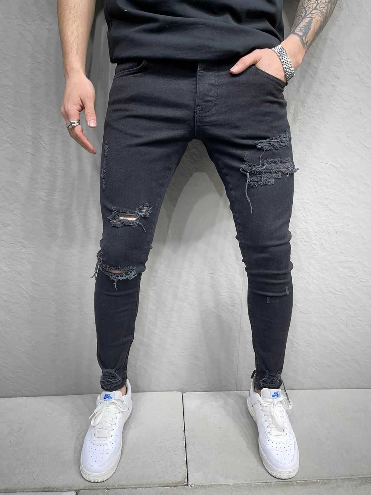 Mode Jeans Jeans slim WHY7 Jeans slim noir style d\u00e9contract\u00e9 