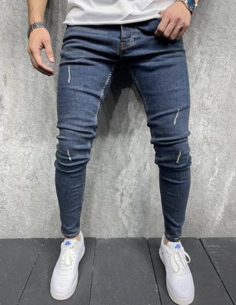 Jeans skinny destroy bleu brute - Mode urbaine