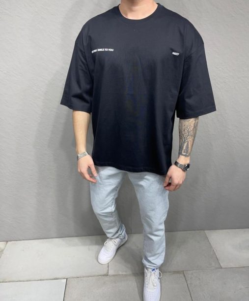 T shirt large homme - tshirt loose fit - Mode urbaine FT6127 noir