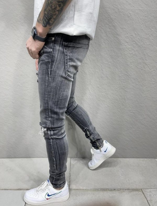 jeans déchiré homme noir - Mode urbaine - 5788-R6
