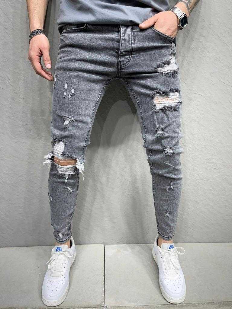 Pantalon chino skinny Gris Homme - Mode Urbaine
