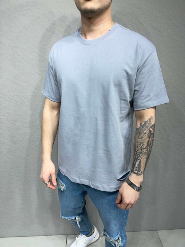 T-shirt large homme - Mode urbaine FT6112 GRIS.
