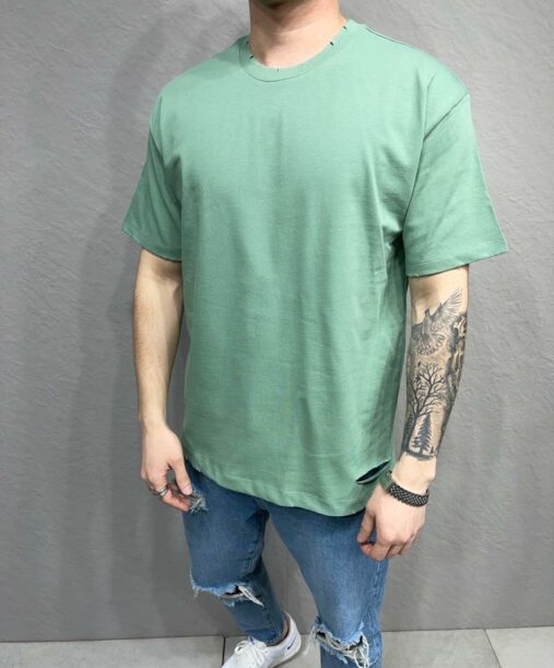 T shirt oversize homme - Mode urbaine FT6112 VERT