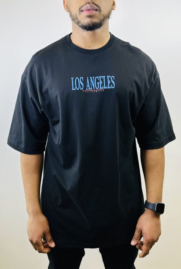 T-shirt large décontracté homme - Mode urbaine gy-023 noir Los Angeles