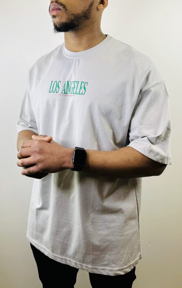 T-shirt large décontracté homme - Mode urbaine gy-023 gris Los Angeles