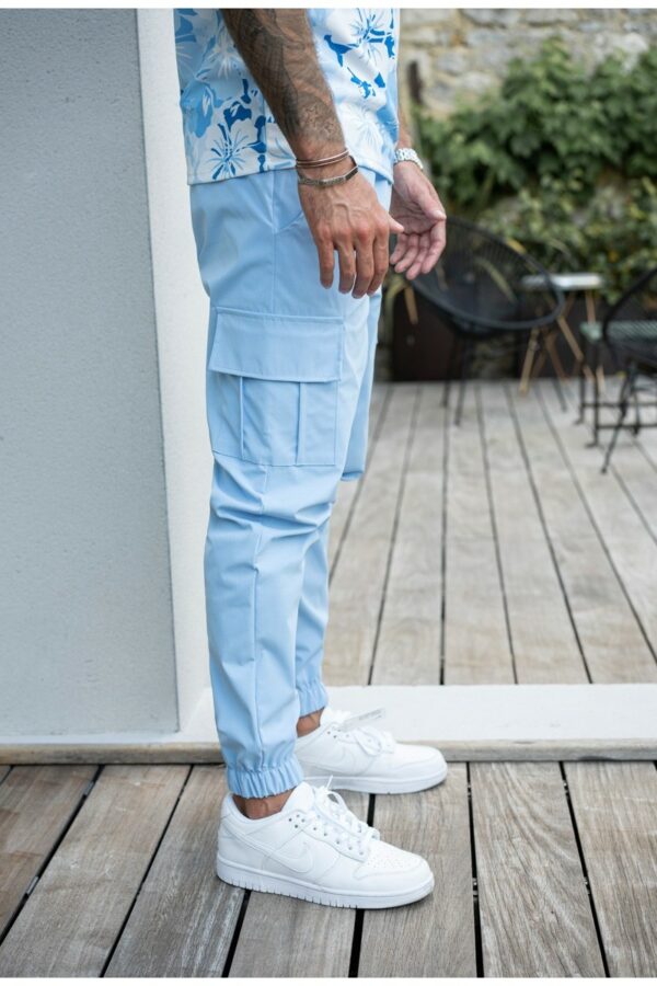 Pantalon cargo homme - Pantalon cargo bleu ciel - Mode urbaine 60053
